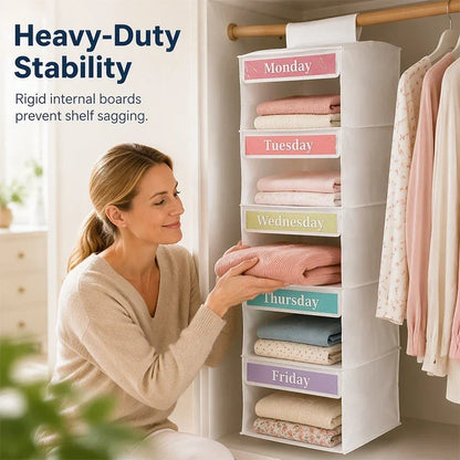 ClarityNest Hangende Organizer met 5 Compartimenten – Makkelijke Orde in de Kast