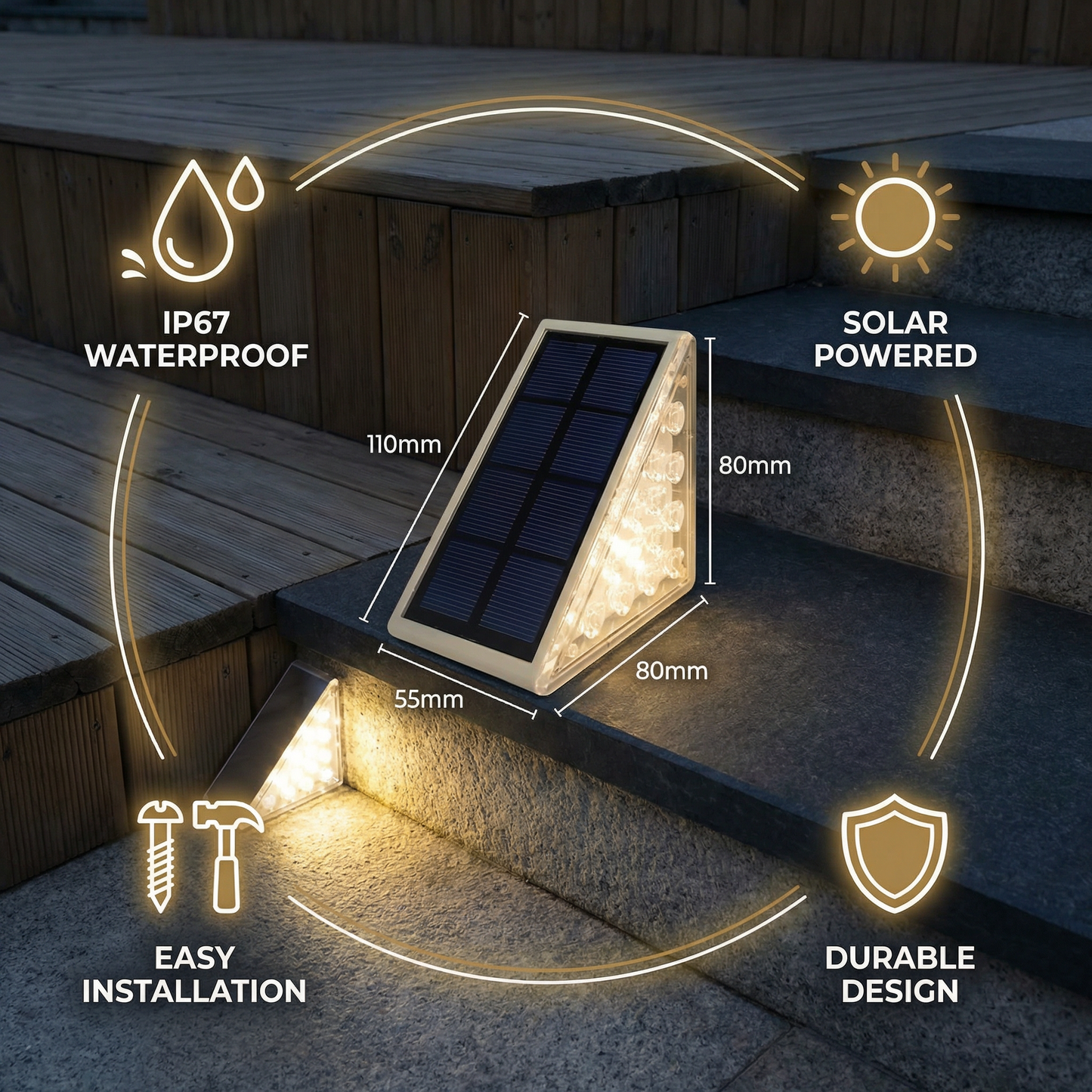 GlowPath Zonneverlichting — Veilige, Stijlvolle Stappen