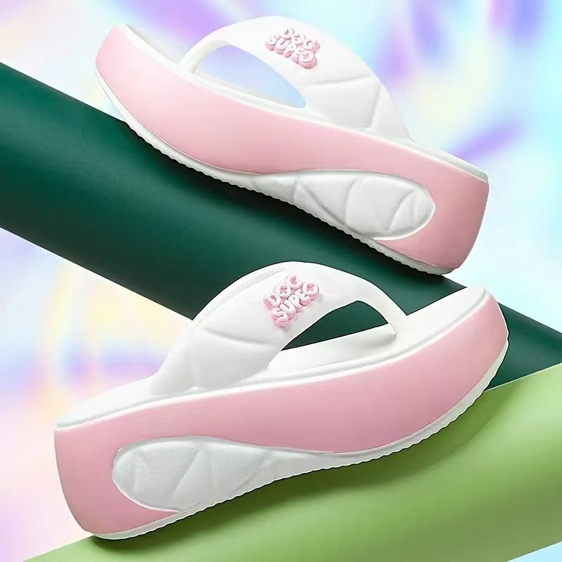 Mila – Gedurfde Gekleurde Plateau Teenslippers met Comfortabele Voering