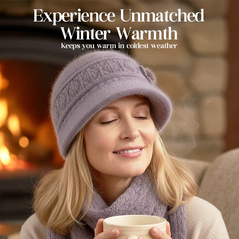 Sophia – Damespluchen wintermuts met bloemenaccenten