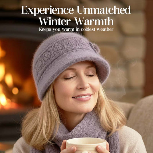 Sophia – Damespluchen wintermuts met bloemenaccenten