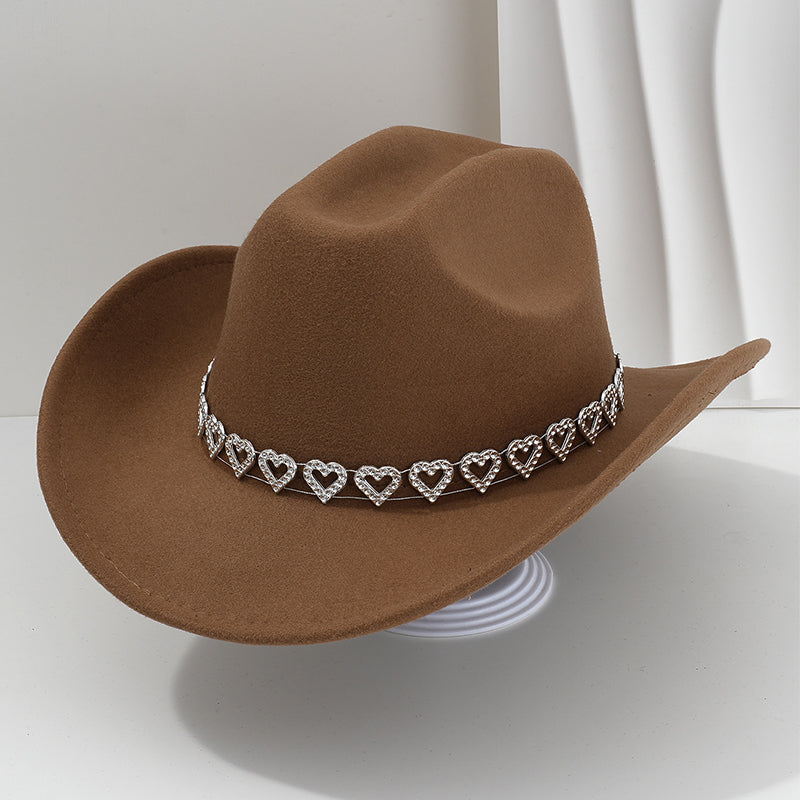 Amelia — Elegante Fedora Hoed met Hart van Strassstenen