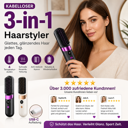 Draadloze 3-in-1 Styling Wonder – Moeiteloze schoonheid overal