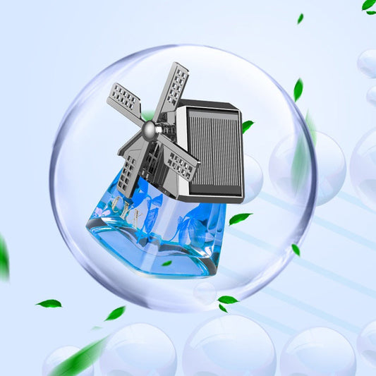 Windmill Solar Energy Rotating Aromatherapy Car Air Freshener