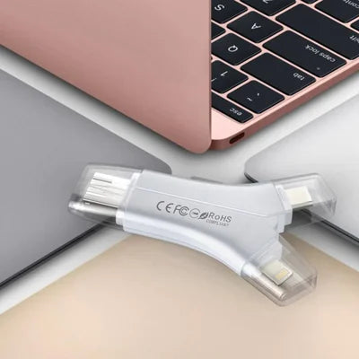 SpeedPort™ – 4-in-1 Draagbare Geheugenkaartlezer voor Mobiele Apparaten | Plug & Play Snelheid in je Zak | 50 % KORTING