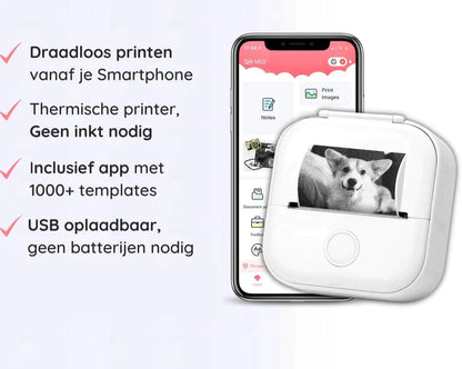 50% KORTING |  Mini Printer™ + gratis printpapier - De printer die nooit inkt nodig heeft!