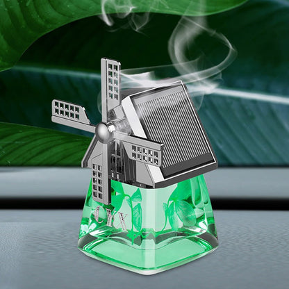 Windmill Solar Energy Rotating Aromatherapy Car Air Freshener