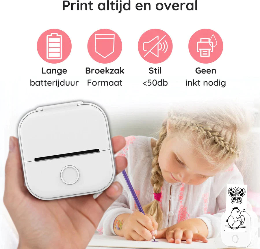 50% KORTING |  Mini Printer™ + gratis printpapier - De printer die nooit inkt nodig heeft!