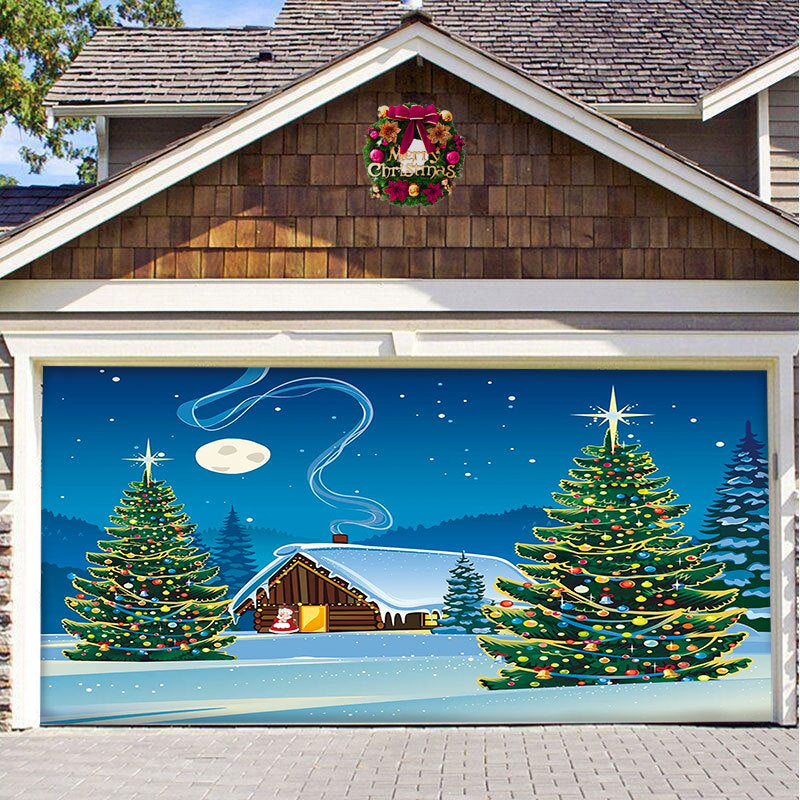 Sneeuw garage deur banner ornament