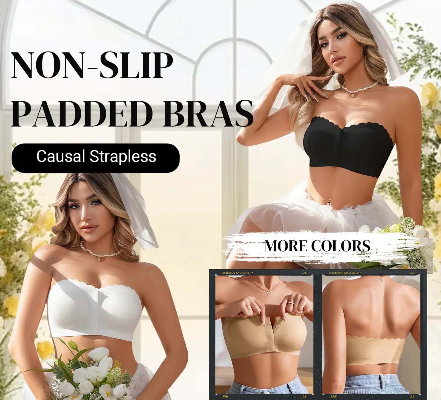 SlipFree™ Naadloze Bandeau BH met Voorsluiting | 1+1 GRATIS