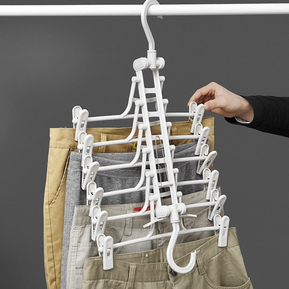 Opvouwbare kleerhanger en broekenrek