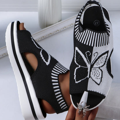 Mia – Dames Ademend Peeptoe Plateau Slippers