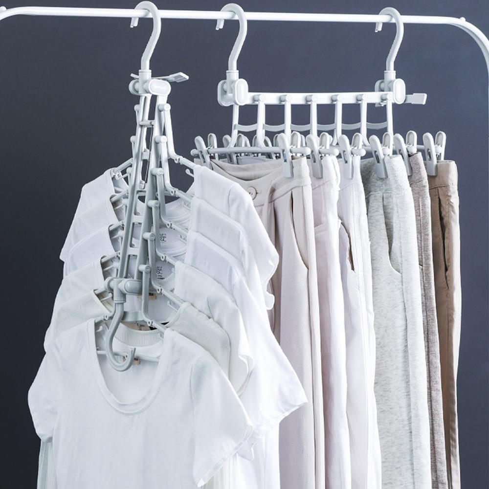 Opvouwbare kleerhanger en broekenrek