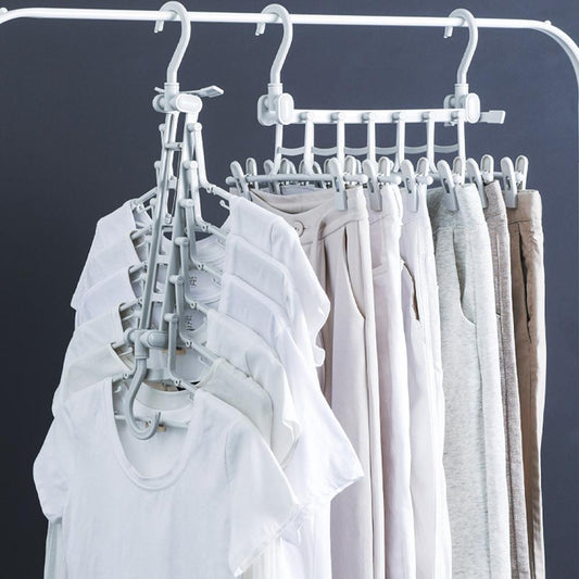 Opvouwbare kleerhanger en broekenrek
