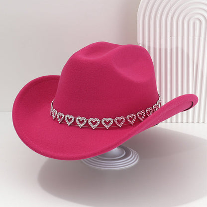 Amelia — Elegante Fedora Hoed met Hart van Strassstenen