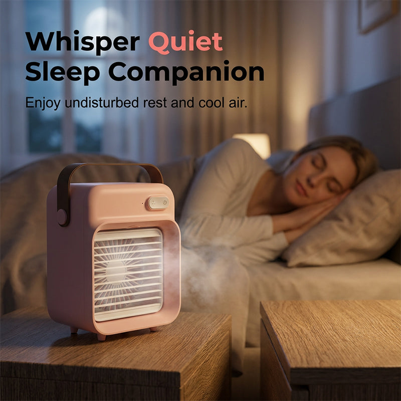 AeroMist Draagbare Ventilator — Directe Koeling, Hydratatie, Vrijheid