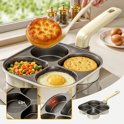 4-Kops Ontbijtkoekenpan – Perfecte Ochtenden, Moeiteloos Koken