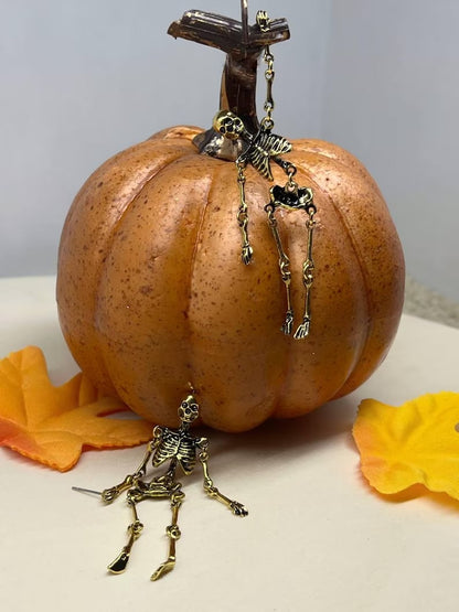 MystiGold – Skelet oorbellen in goud | 1+1 GRATIS