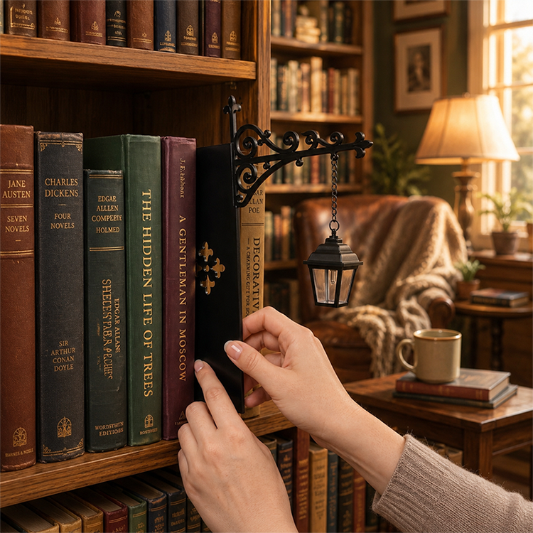 Boekensteunen in de vorm van een miniatuur lantaarn — Gezellige gloed, duurzame sterkte