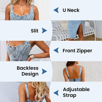 Angela – Denim Bodycon Jurk | 50% KORTING
