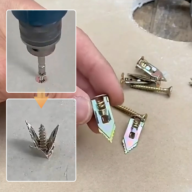 FixSecure - Uitzettingspluggen voor gipsplaten + hoogvaste zinkschroeven (verpakking van 100)