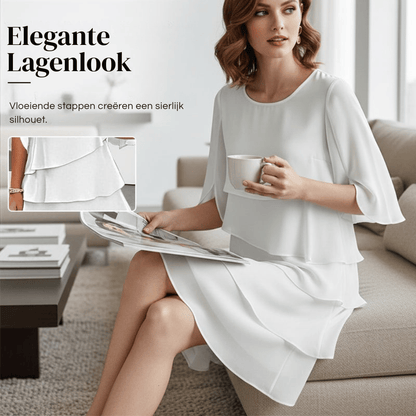 Celia – Elegante Ruffle Jurk | 50% KORTING