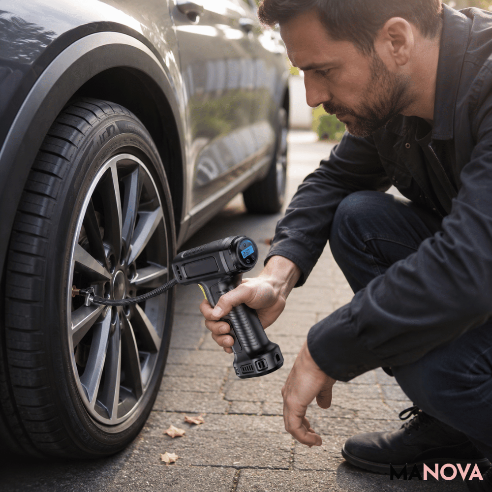 TireMaster Pro — Mobiele Bandencompressor | 50% KORTING
