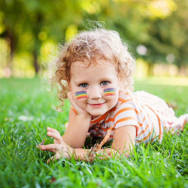 Rainbow face body paint