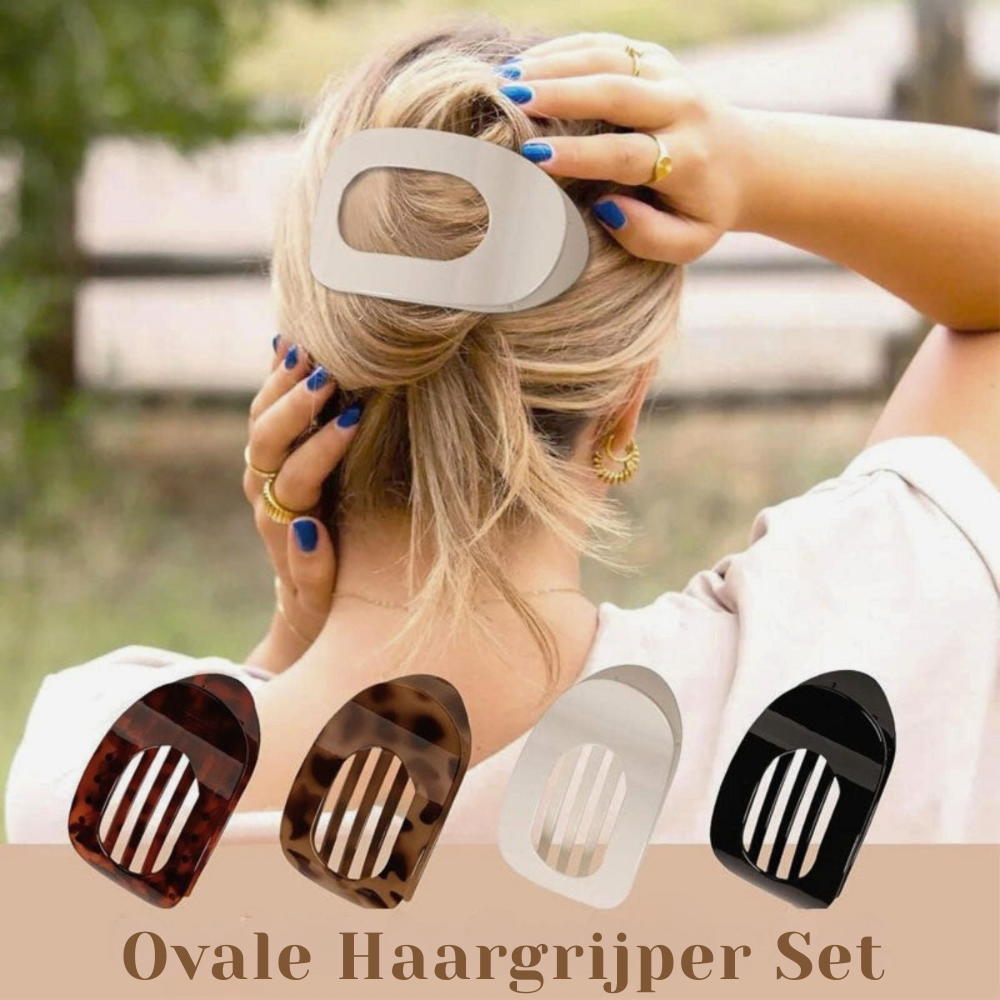 EleganceClip – Ovale Haarnadelset | 2+2 GRATIS