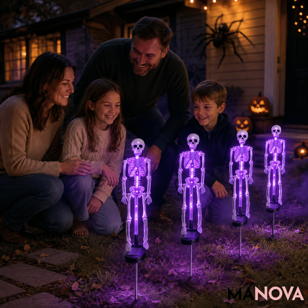 GlowPhantom — Solar Skelet Halloween Grondspies-Lamp | 50% KORTING