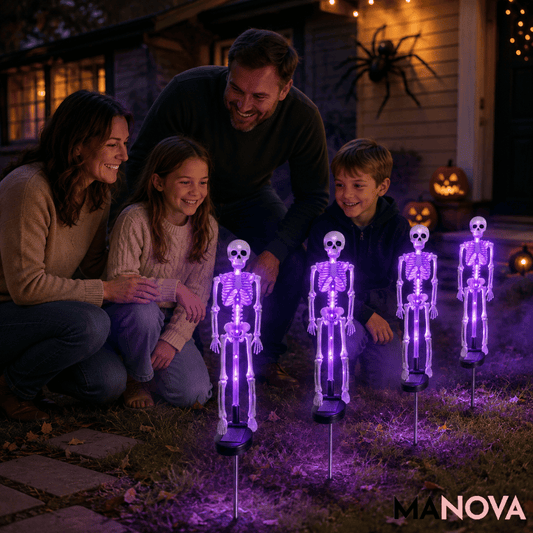 GlowPhantom — Solar Skelet Halloween Grondspies-Lamp | 50% KORTING