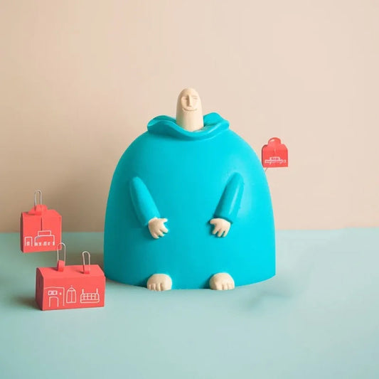 Kleine blauwe middelvingerornament