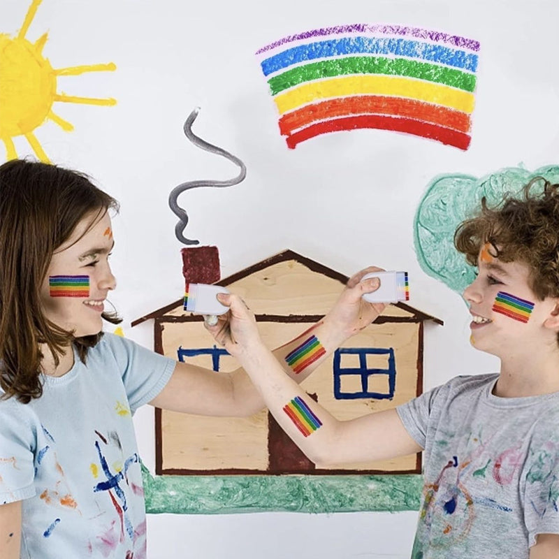 Rainbow face body paint