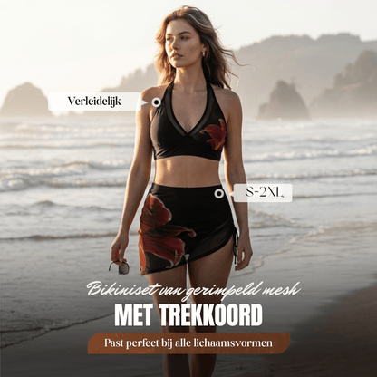 Eva — Gedrapeerde Mesh Bikiniset | 50% KORTING