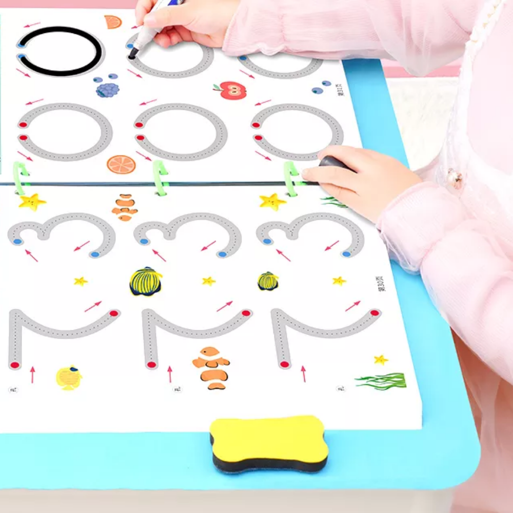 LeerSlim Bord - Schrijf- en leerplank - De perfecte introductie tot schrijven en tekenen | 50% KORTING