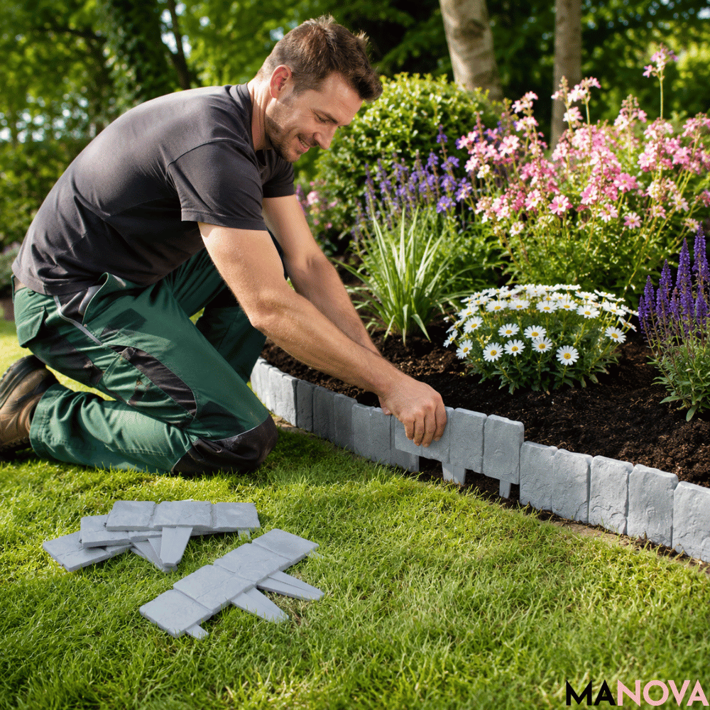 StoneEdge — 10 stuks Stijlvolle Gartenbegrenzing in Steenlook | 50% KORTING