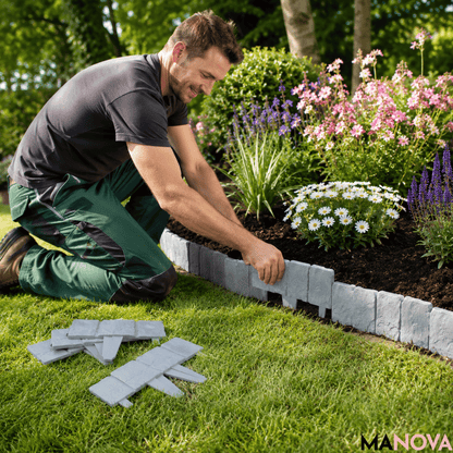StoneEdge — 10 stuks Stijlvolle Gartenbegrenzing in Steenlook | 50% KORTING