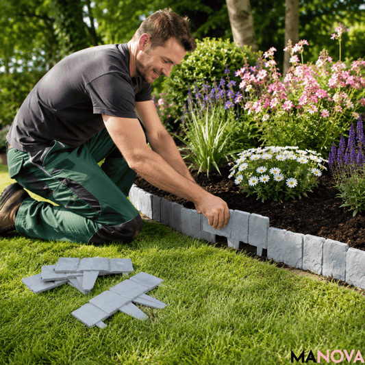 StoneEdge — 10 stuks Stijlvolle Gartenbegrenzing in Steenlook | 50% KORTING