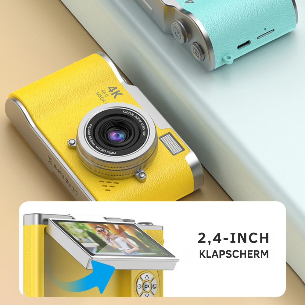 VisionFlip – 4K HD digitale camera met draaibaar scherm | 50% RABATT