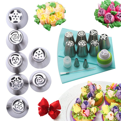 RVS tuitset (13 stuks) voor cupcakes en taartdecoratie actie