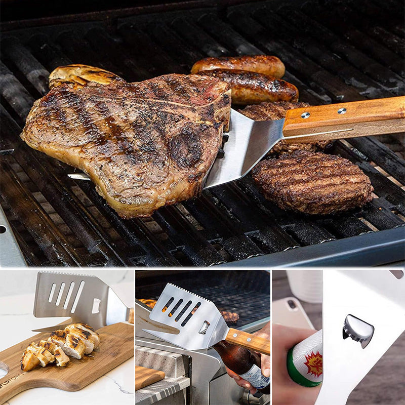 5-in-1 grillspatelvork met mes BBQ-gereedschap