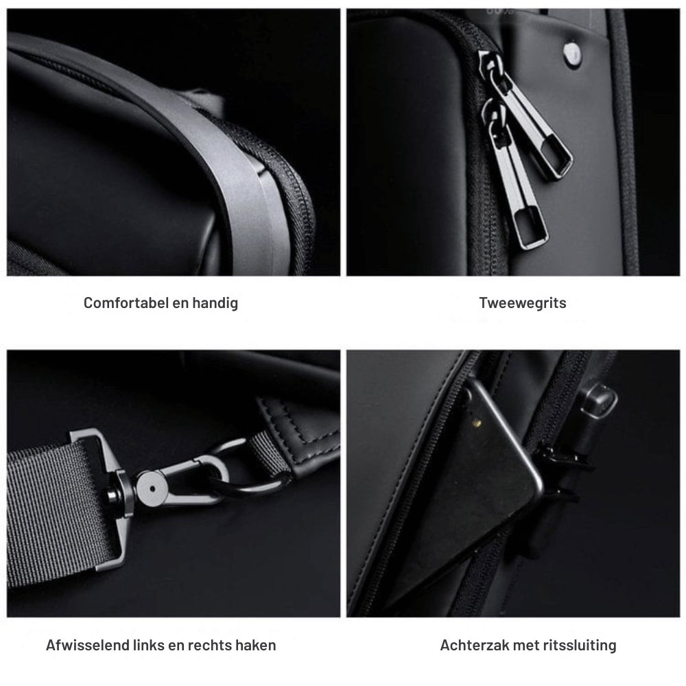 UrbanFortress — Diefstalbestendige Tas met USB | 50% KORTING