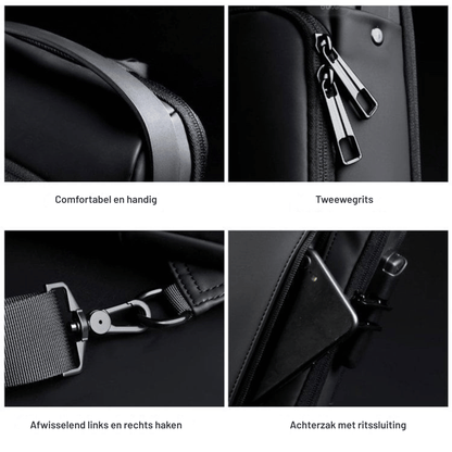 UrbanFortress — Diefstalbestendige Tas met USB | 50% KORTING