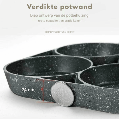 QuadraSizzle — Omeletpan met Vier Vakken | 50% KORTING