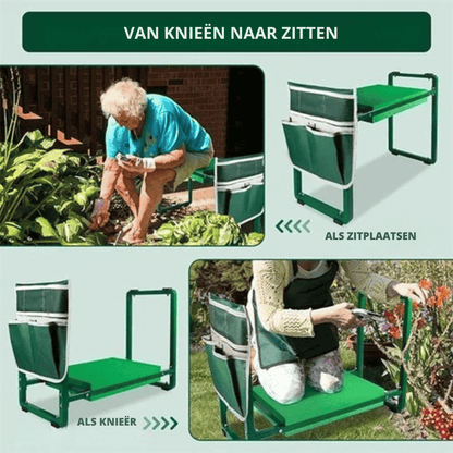 GardenEase — Opvouwbare Tuinkruk & Knielmat | 50% KORTING