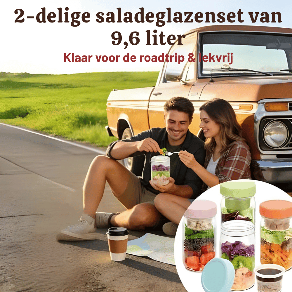 VividVessel – Frisse saladebox glas | 2+1 GRATIS