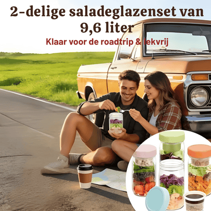 VividVessel – Frisse saladebox glas | 2+1 GRATIS
