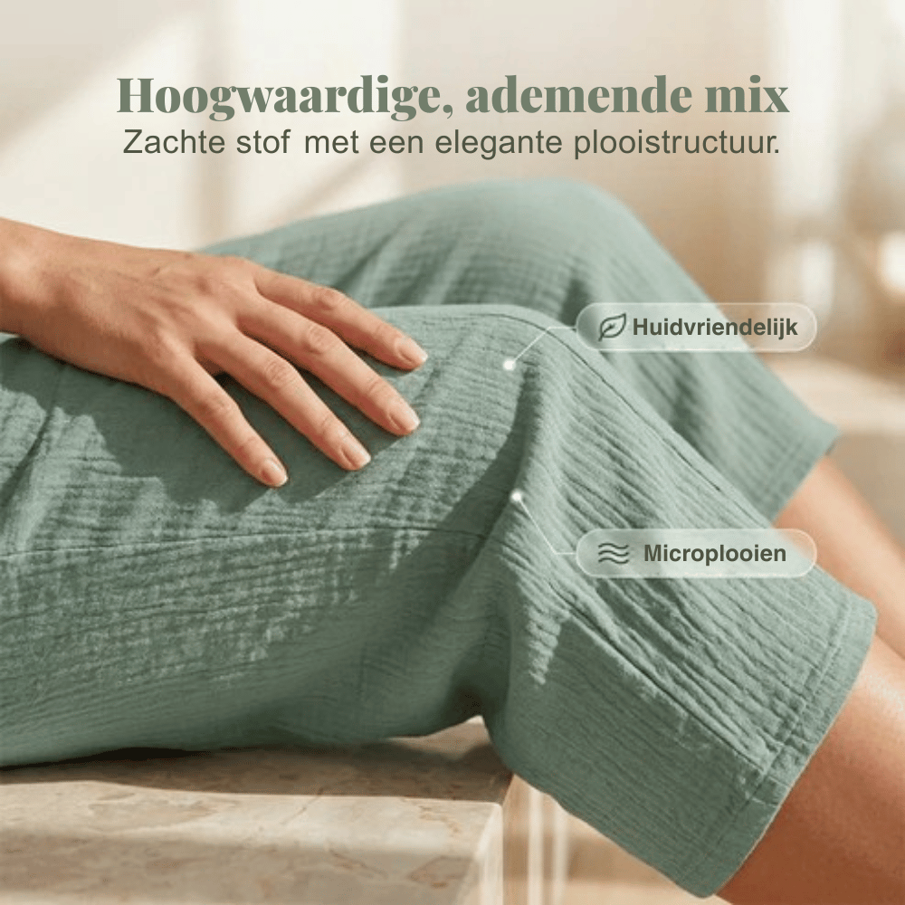 Ava — Lichtgewicht Linnen-Katoenen Broek | 50% KORTING