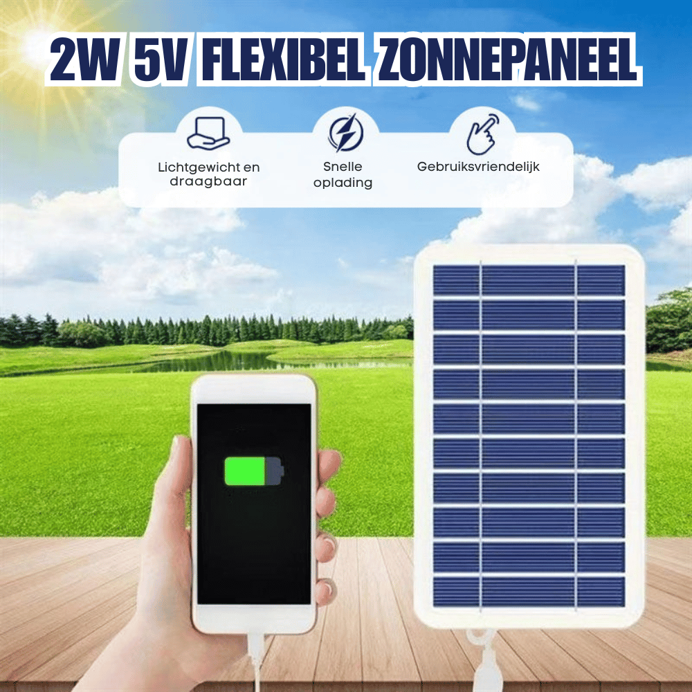 SunPower — Flexibel Zonne-Oplaadpaneel | 1+1 GRATIS