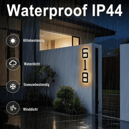 LumaDigits — Waterdichte LED Huisnummers | 50% KORTING